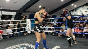 Muay Thai Wettkampf Kämpfer aus Wien im Einsatz