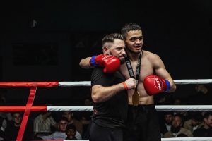 Muay Thai Wettkampf Kämpfer aus Wien im Einsatz